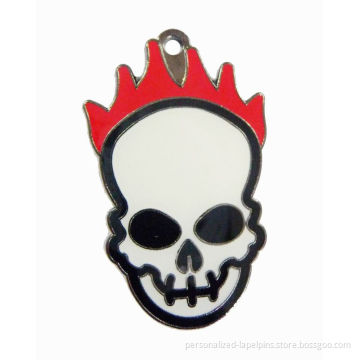 Promotional Halloween Skull Metal Hang Pendants /  Metal Iron Custom Hang Tags